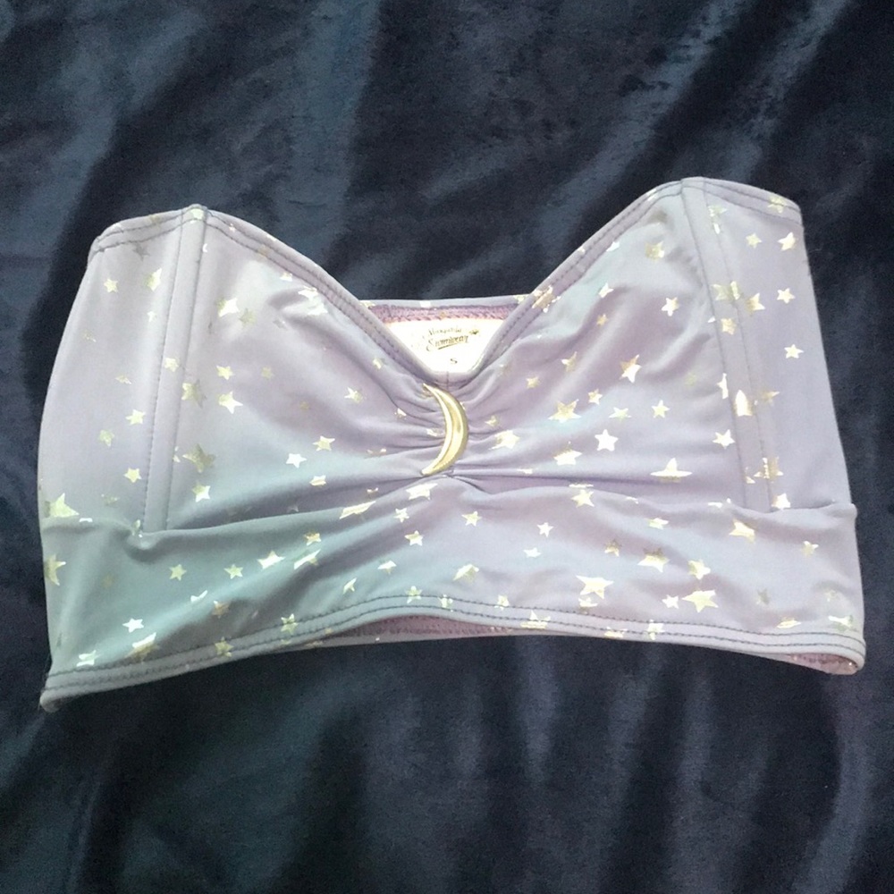 Small lavender/silver stars bikini top